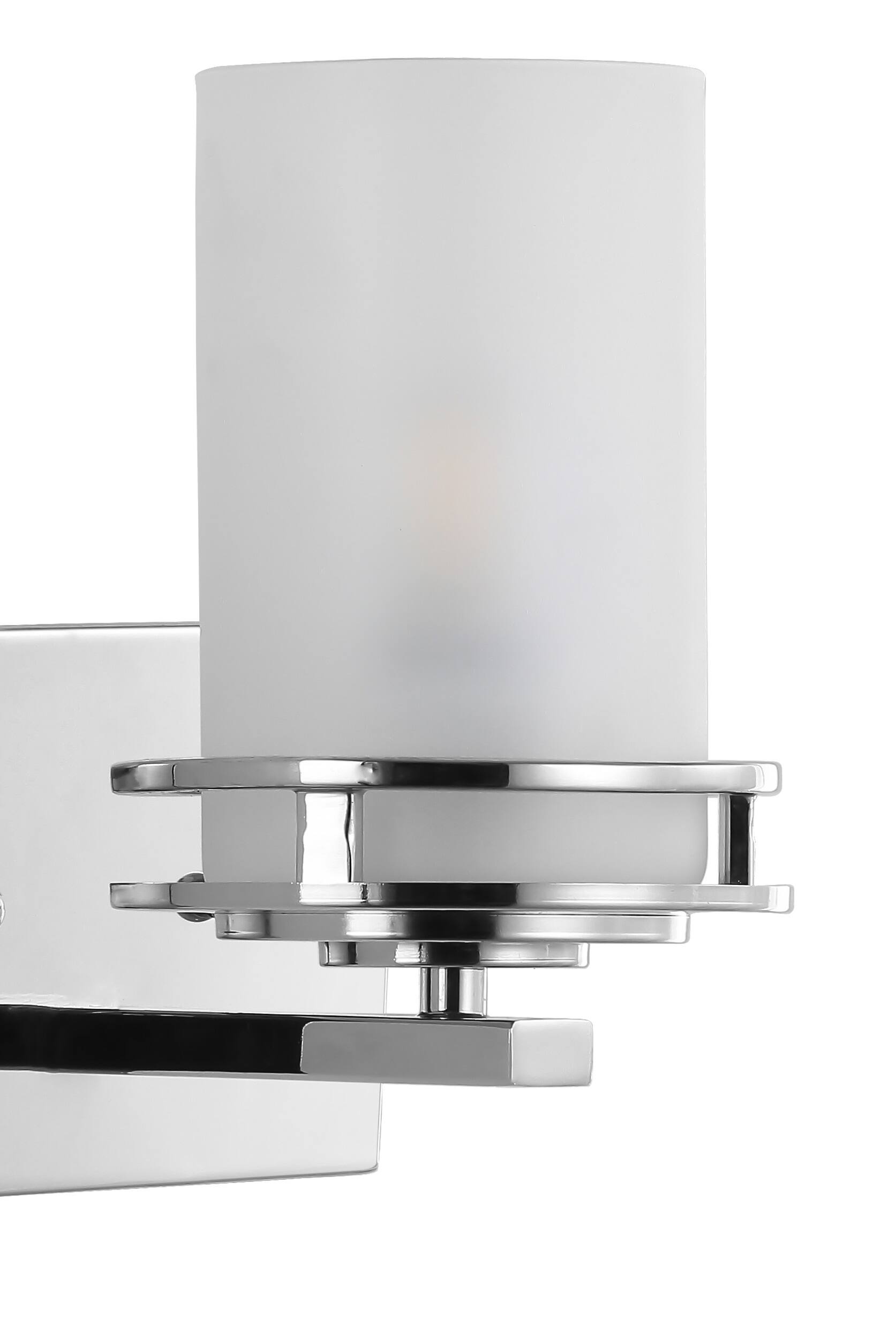 Alt View 4. Jonathan Y - Fairfax 7.13" 1-Light Metal/Frosted Glass Contemporary Glam LED Vanity Light, Chrome - Chrome.