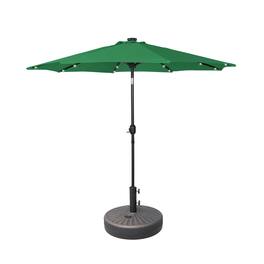 WestinTrends - Cyrus 9 ft. Patio Solar LED Market Patio Umbrella with Base - Dark Green