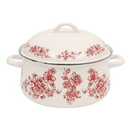 Mirfee - 6.4-Quart Enamel on Steel Dutch Oven with Lid, Red - cream-coloured