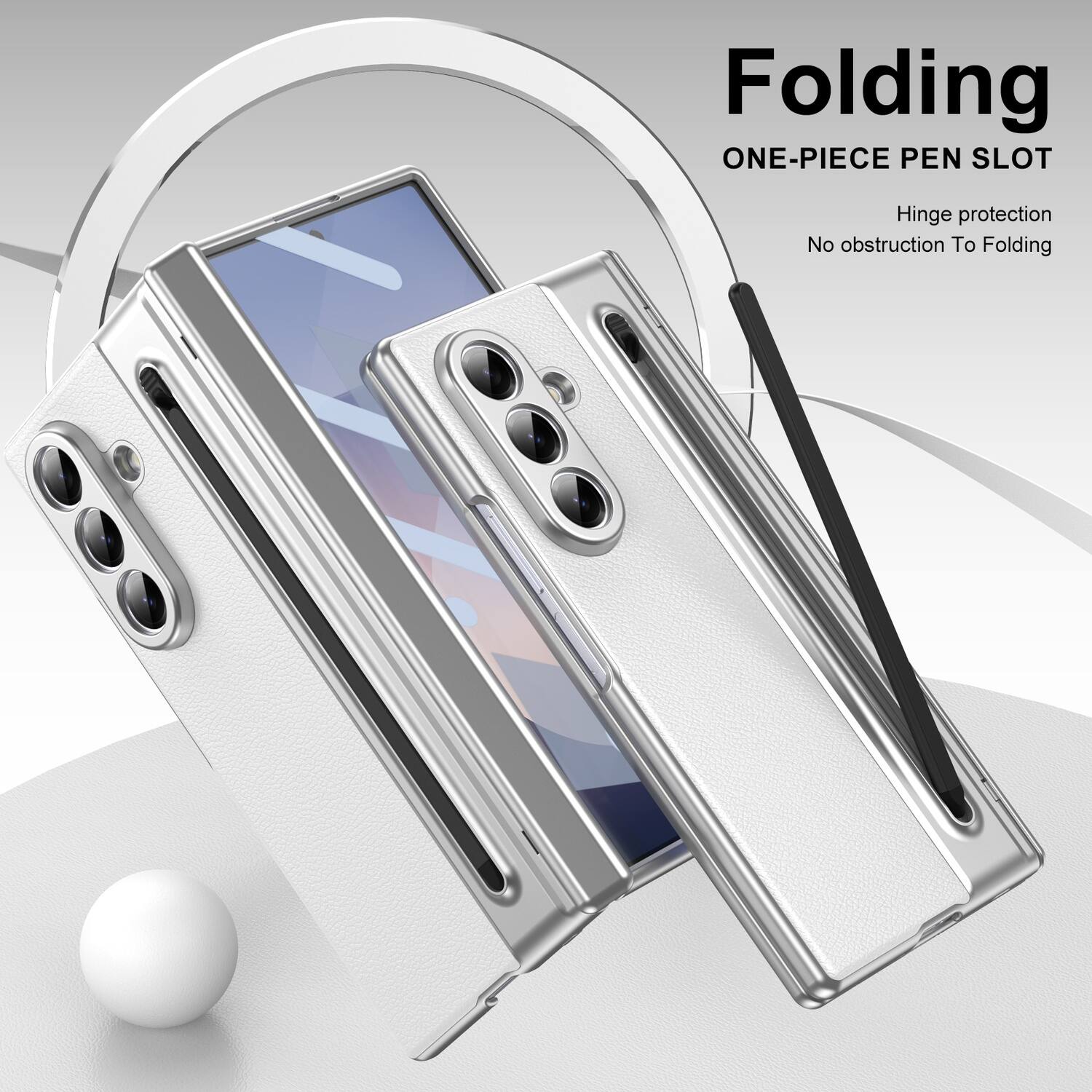 Folding  
ONE-PIECE PEN SLOT  
Hinge protection  
No obstruction to folding