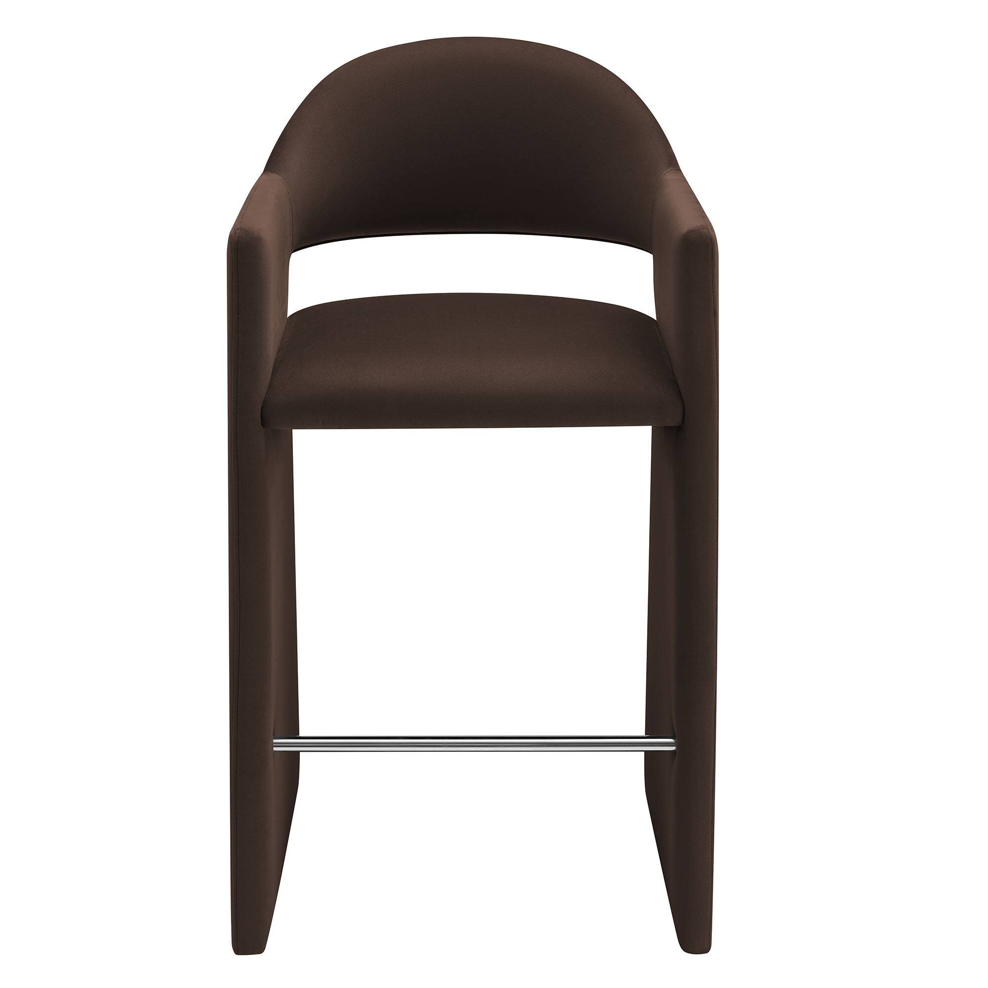 Alt View 4. Modway - Talia 41 Inch Performance Velvet Bar Stool by Modway - Chocolate Brown.