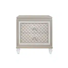 Global Furniture USA - Traditional Glam Paris Champagne Nightstand, Champagne - Beige