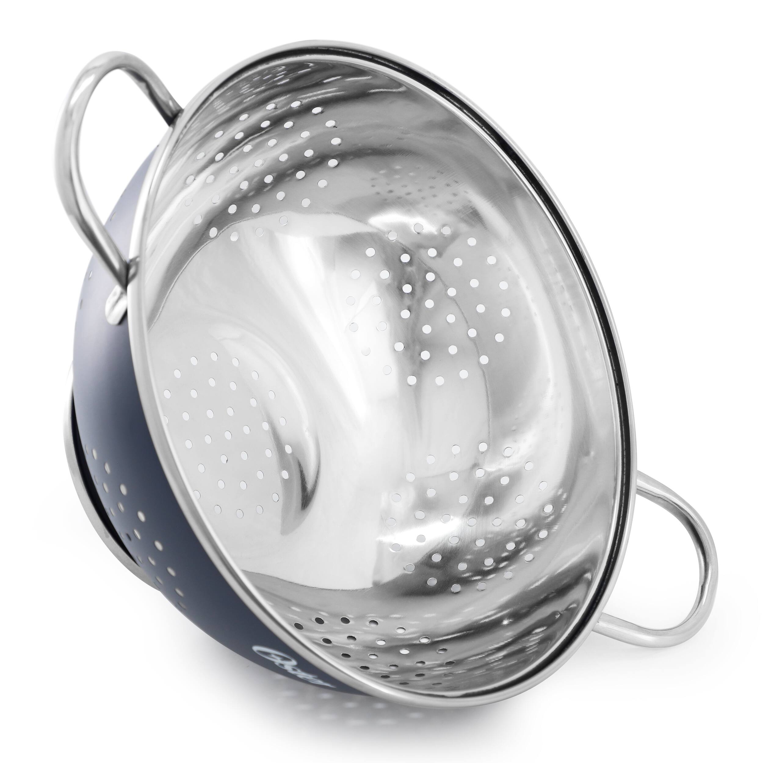 Alt View 2. Oster - Oster Corden 5 Quart Stainless Steel Colander in Matte Blue.