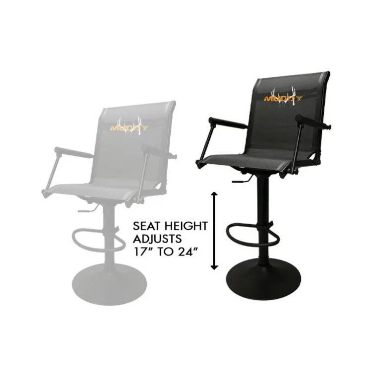 SEAT HEIGHT ADJUSTS 17" TO 24"