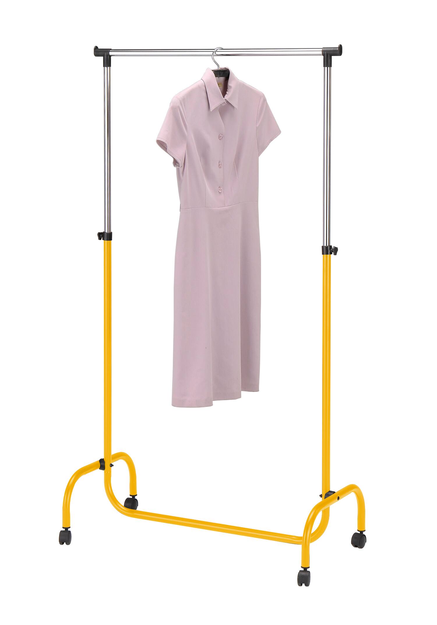 Angle. Kings Brand Furniture - Kings Brand Furniture Standard Rod Clothing Garment Rack, Rolling Clothes Organizer on Wheels for Hanging Clothes - Yellow.