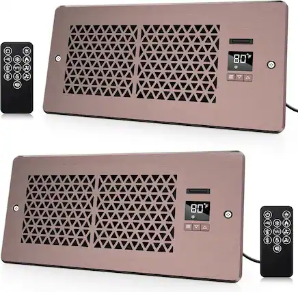 Front. Nordic Hygge - Register Booster Fan for 4" x 10" Register Holes with Remote Control and Thermostat.