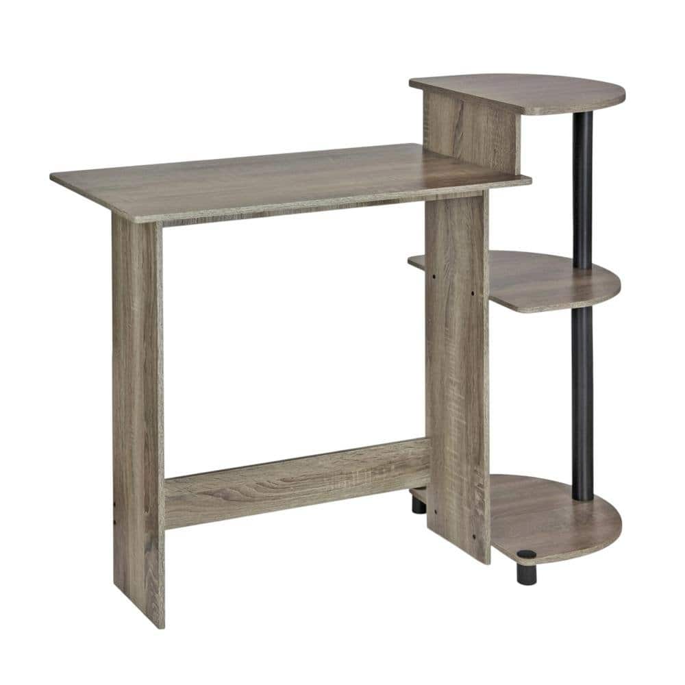 BisonOffice - Compact Computer Desk in French Oak Grey, Black, Sleek Design, Sturdy - French Oak Grey/Black