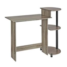 BisonOffice - Compact Computer Desk in French Oak Grey, Black, Sleek Design, Sturdy - French Oak Grey/Black