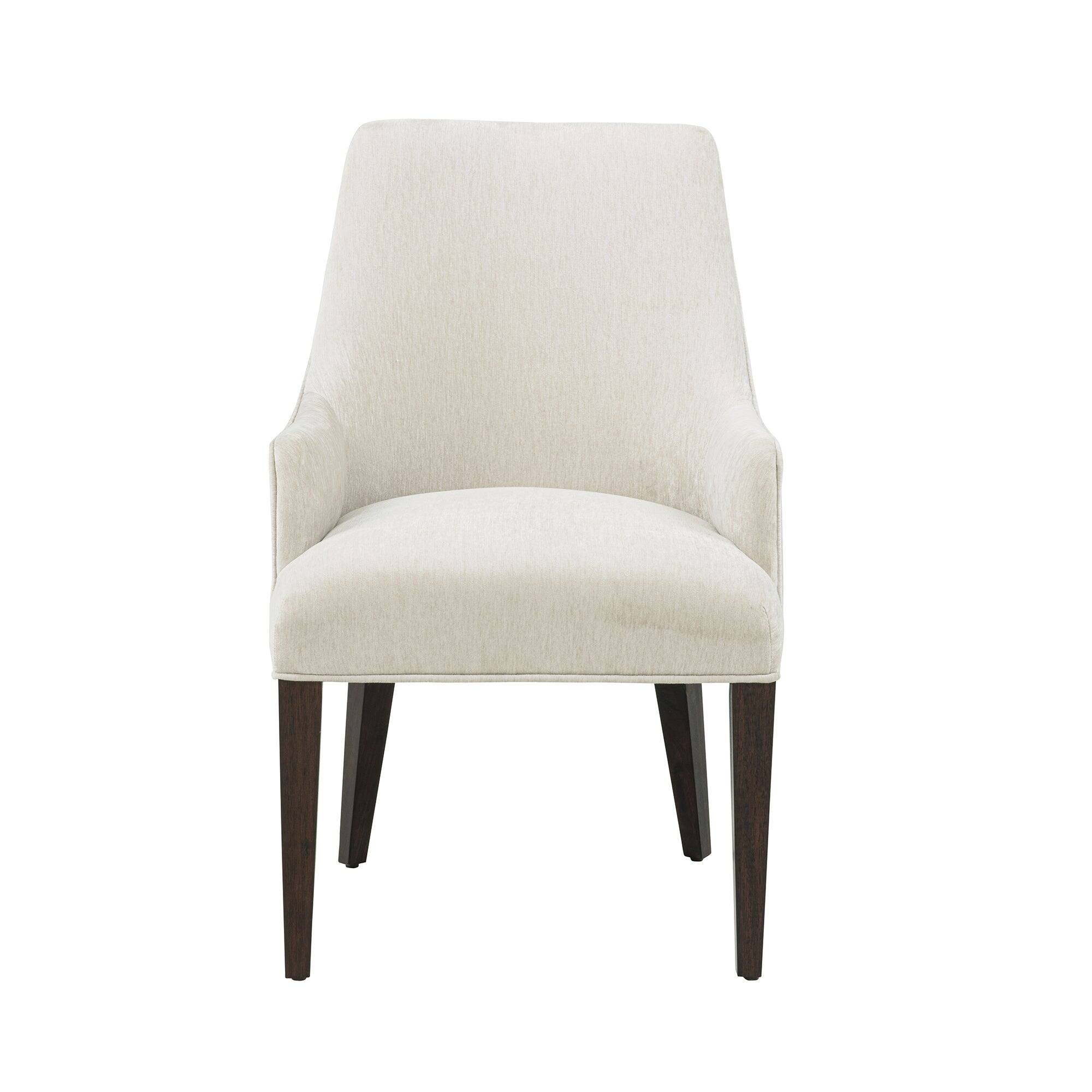 Manhattan Comfort Beever Modern Wood Chenille Dining Chair with Arms ...