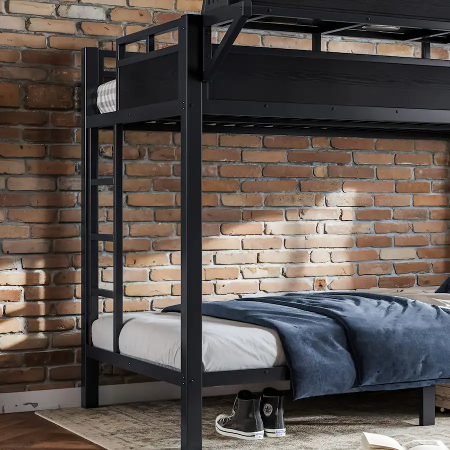 Boyel Living Twin XL over Twin XL Size Metal Bunk Bed with Storage ...