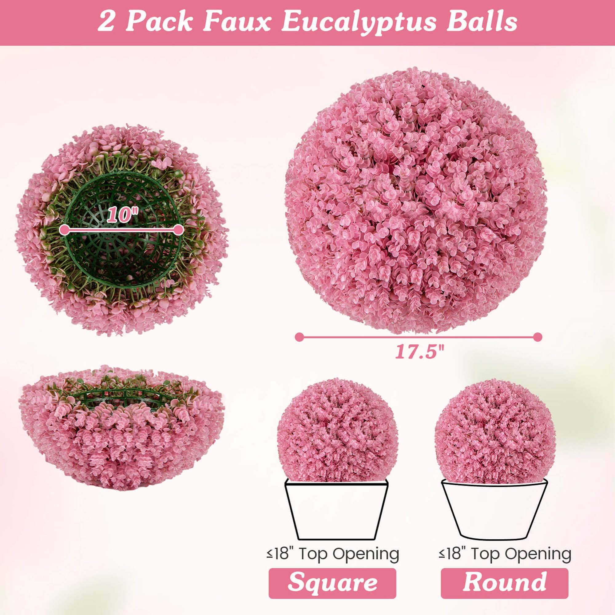 2 Pack Faux Eucalyptus Balls

- 10" 
- 17.5"
- <18" Top Opening Square
- <18" Top Opening Round