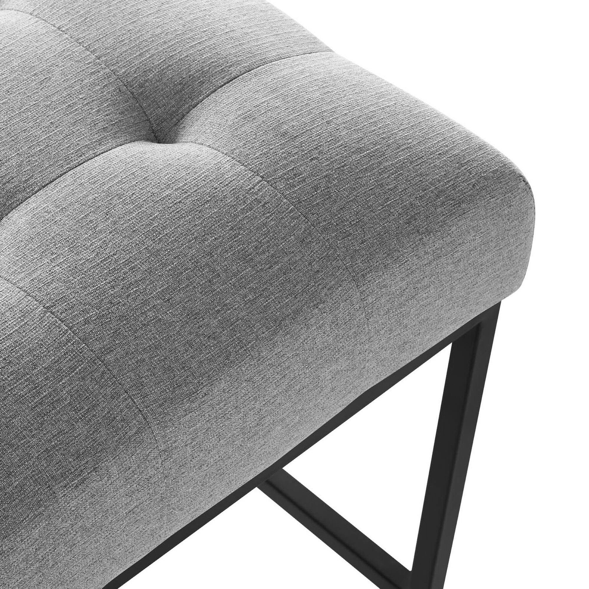 Alt View 1. Modway - Privy Black Stainless Steel Upholstered Fabric Counter Stool by Modway - Gray.