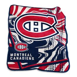 Logo Brands - Montreal Canadiens 50" x 60" Swirl Raschel Throw Blanket - Multicolor