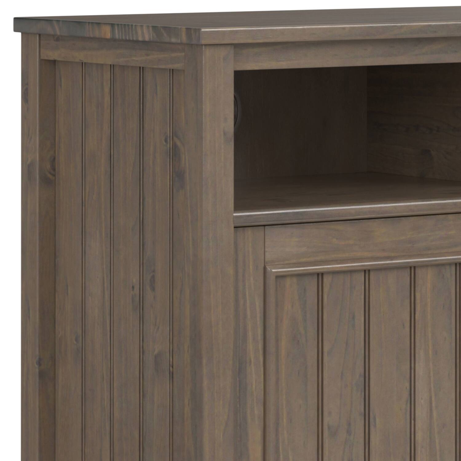 Alt View 3. Simpli Home - Lev 39 inch Storage Cabinet (Set of 2) - Smoky Brown.