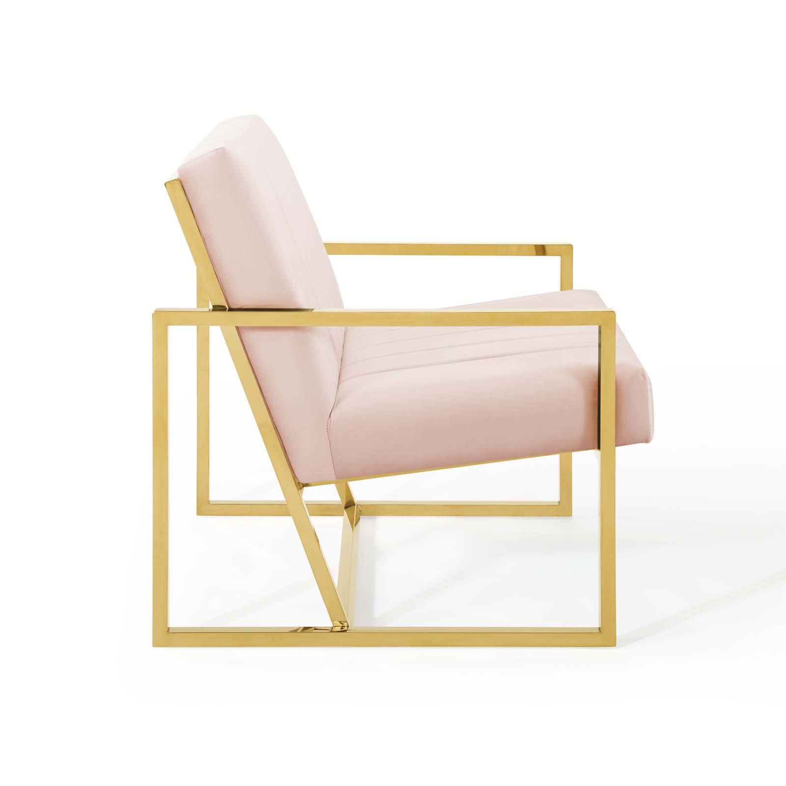 Alt View 2. Modway - Inspire Channel Tufted Performance Velvet Armchair by Modway - Pink.