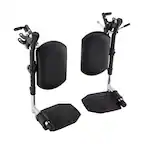 Front. Invacare - Wheelchair Elevating Legrests - Padded Calf Pads, Composite Footplates & Swing Away Function - Black.