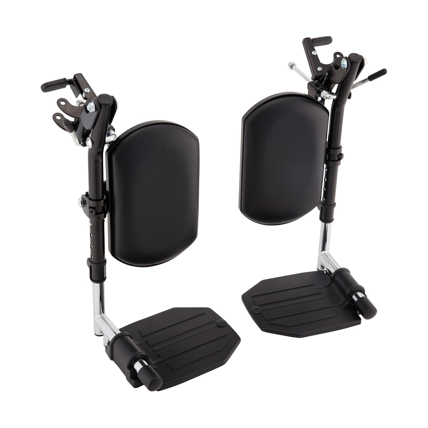 Front. Invacare - Wheelchair Elevating Legrests - Padded Calf Pads, Composite Footplates & Swing Away Function - Black.