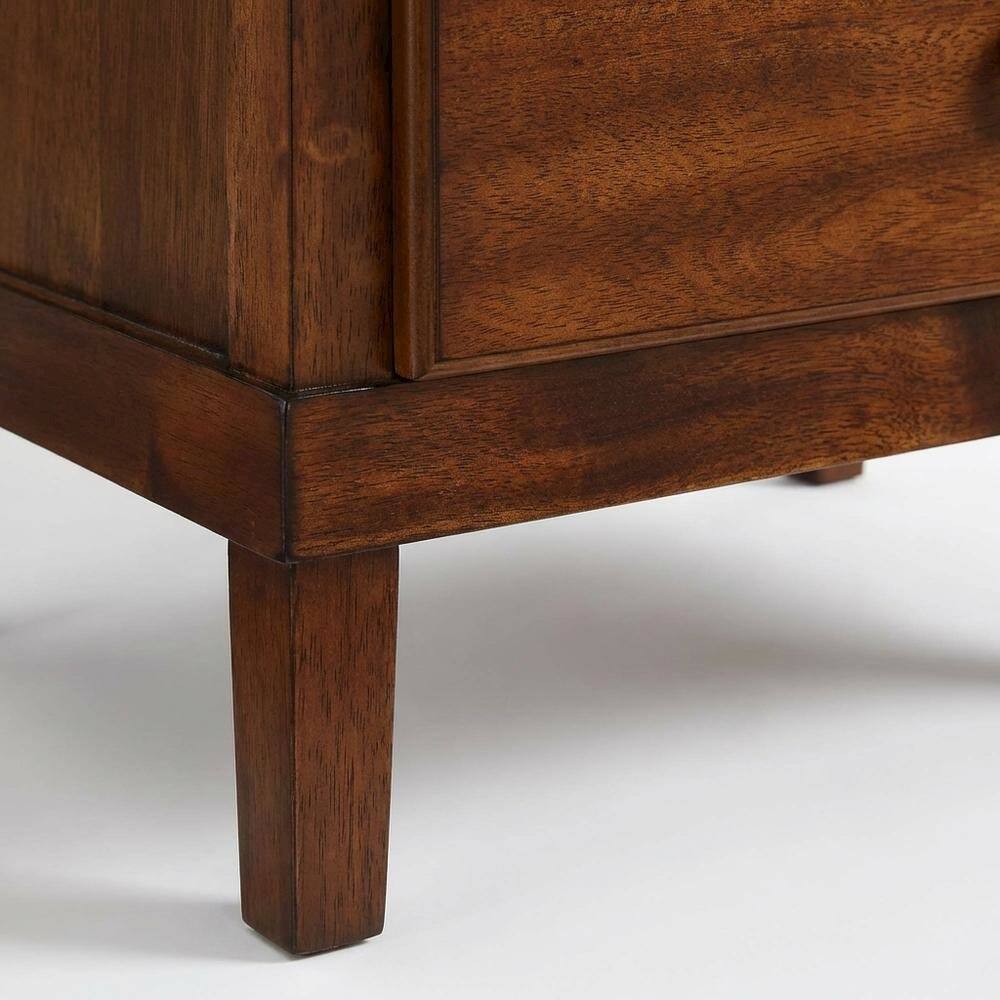 Alt View 1. FurniFact - Brown Nightstand with 3 Drawers and Contemporary Design - Brown.