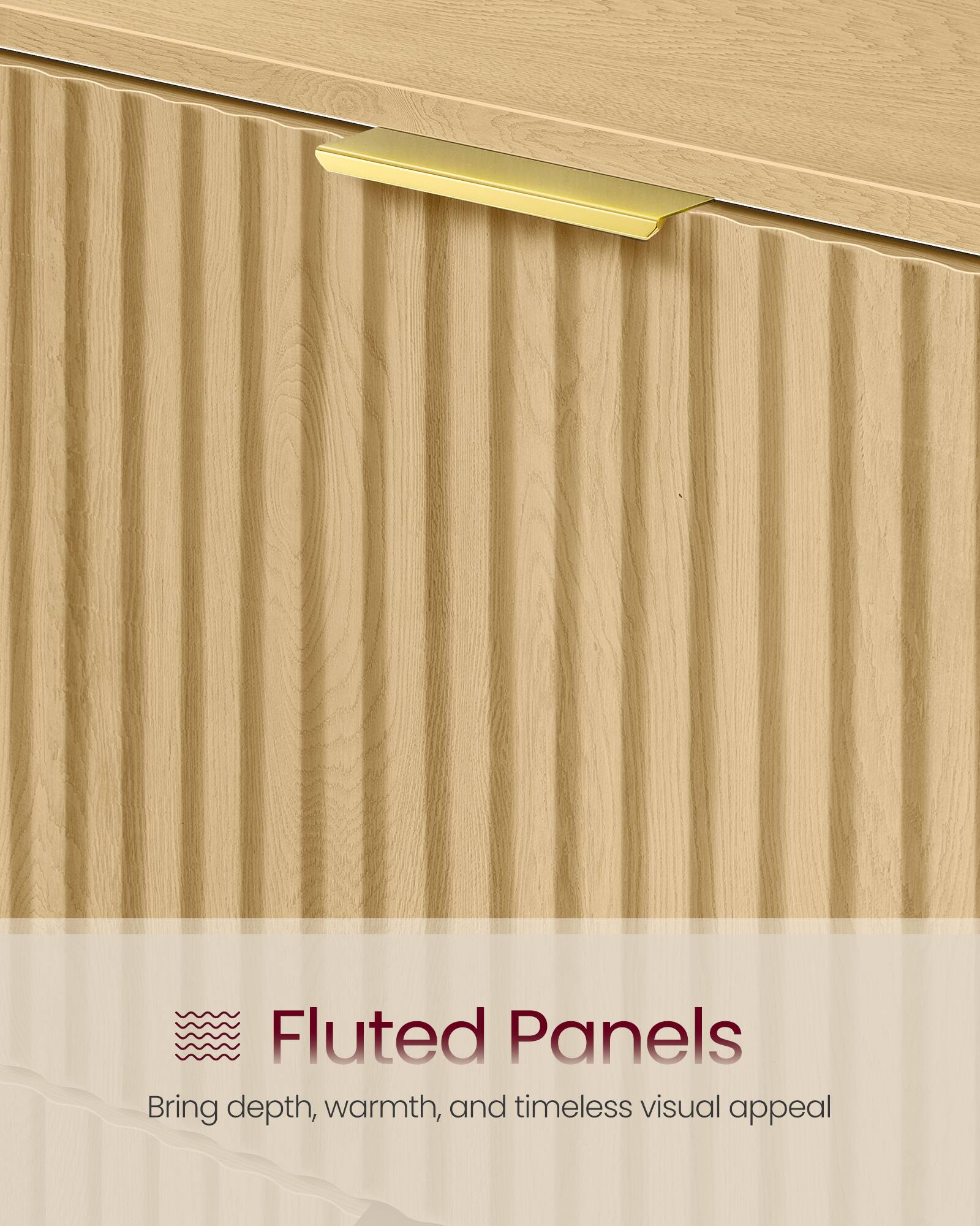 Fluted Panels  
Bring depth, warmth, and timeless visual appeal