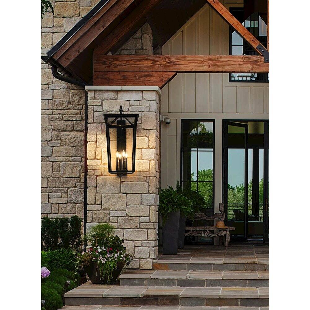 Alt View 4. Elegant Lighting - Frankford 16 Inch Outdoor Wall Sconce In Black - Black.