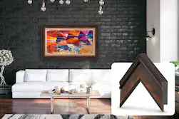 Deco TV Frames - Premiere Bezel for Samsung the Frame TV - 55" - Burlwood - Front_Zoom