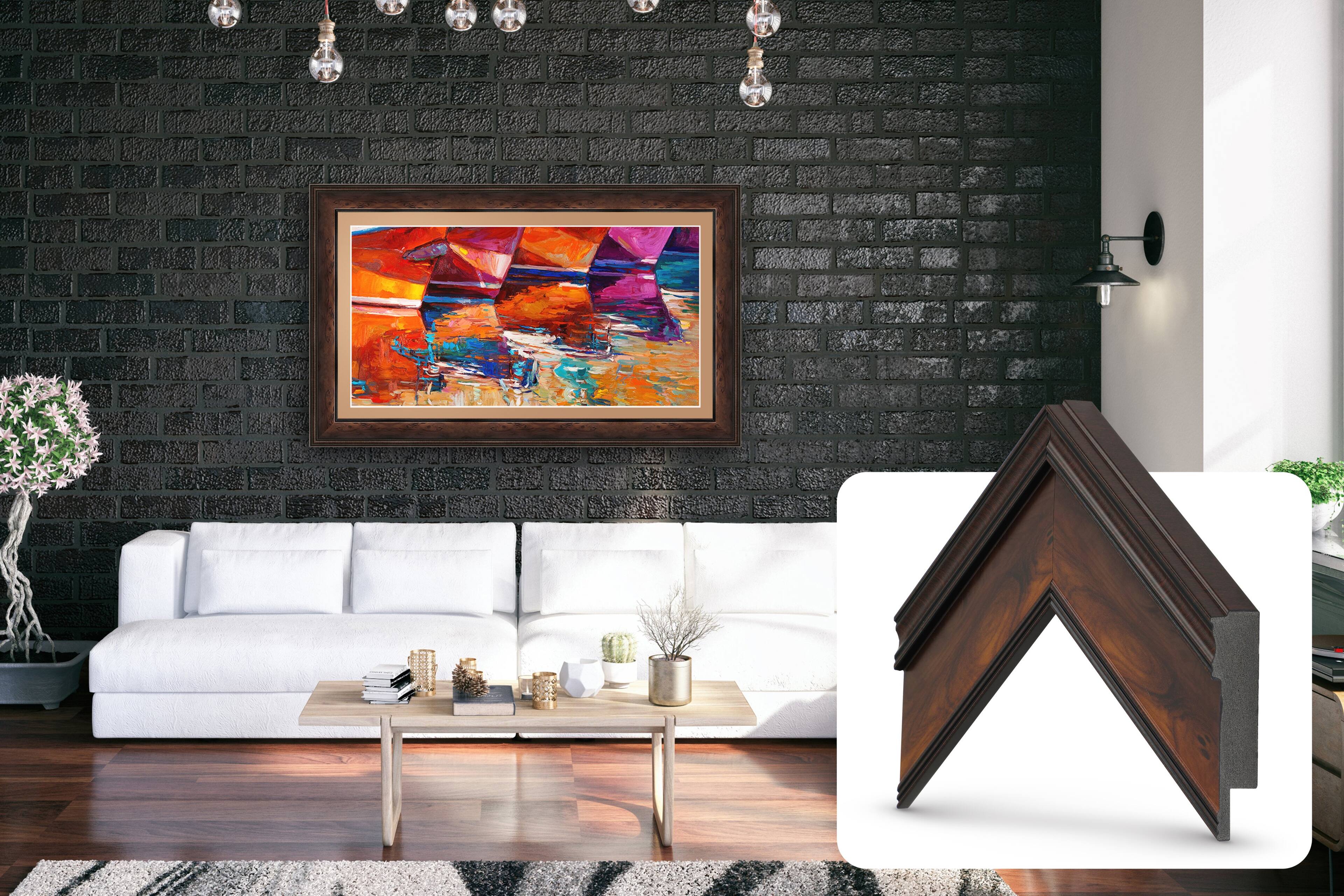 Deco TV Frames - Premiere Bezel for Samsung the Frame TV - 65" - Burlwood