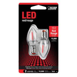 FEIT ELECTRIC - C7 E12 (Candelabra) LED Bulb Red 0.25 Watt Equivalence 2 pk