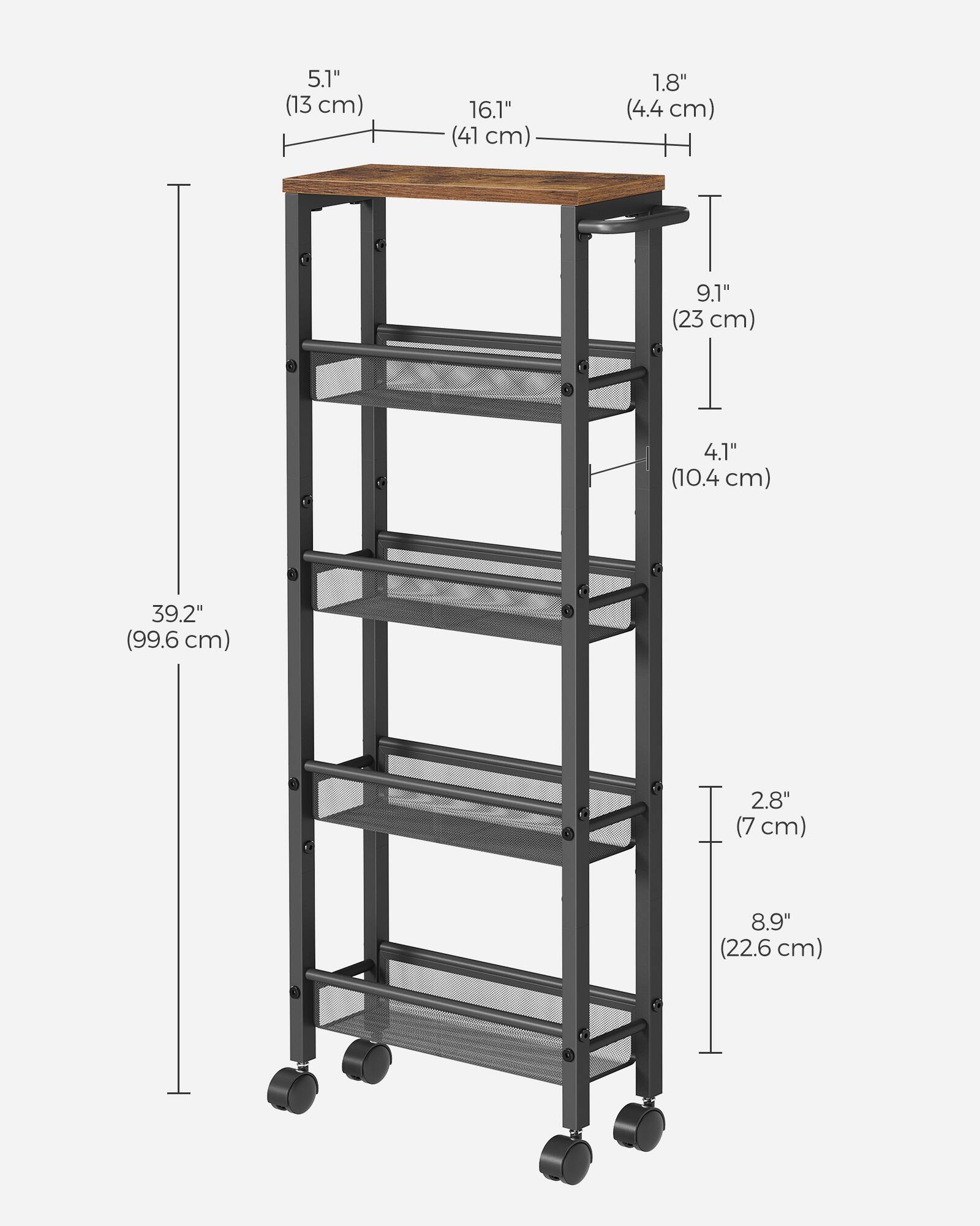 5.1" (13 cm)  
16.1" (41 cm)  
1.8" (4.4 cm)  
9.1" (23 cm)  
4.1" (10.4 cm)  
39.2" (99.6 cm)  
2.8" (7 cm)  
8.9" (22.6 cm)