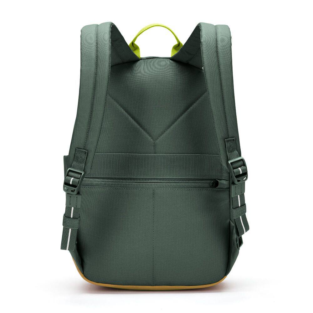 Angle. Pacsafe - GO 15L Backpack, Spruce Green - Spruce Green.