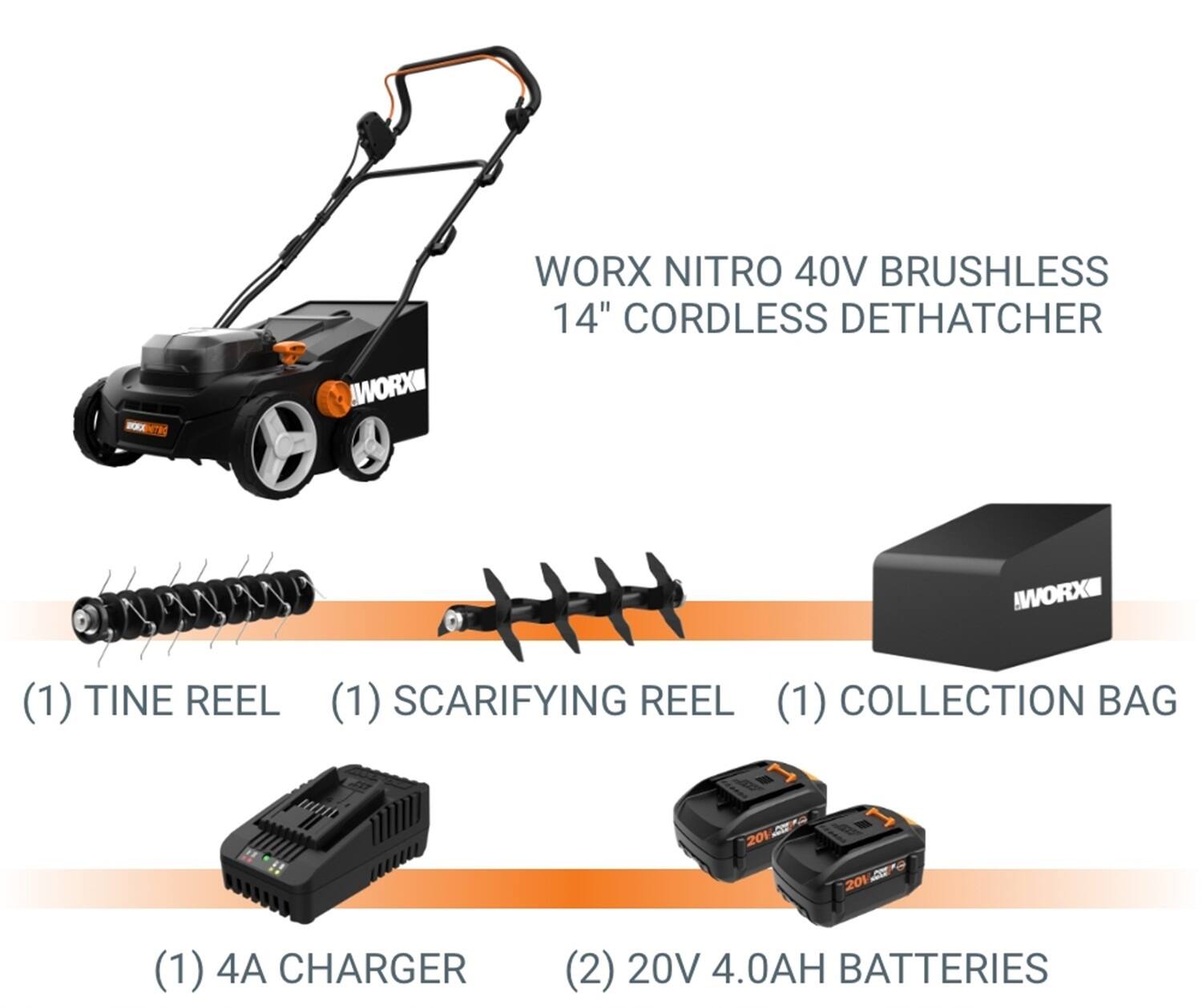 Alt View 15. WORX - Nitro 40V 14" Dethatcher - Black.