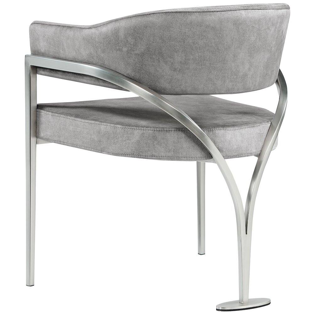 Alt View 1. Meridian Furniture - Madelyn Grey Velvet Dining Chair, Set of 2 - Grey.