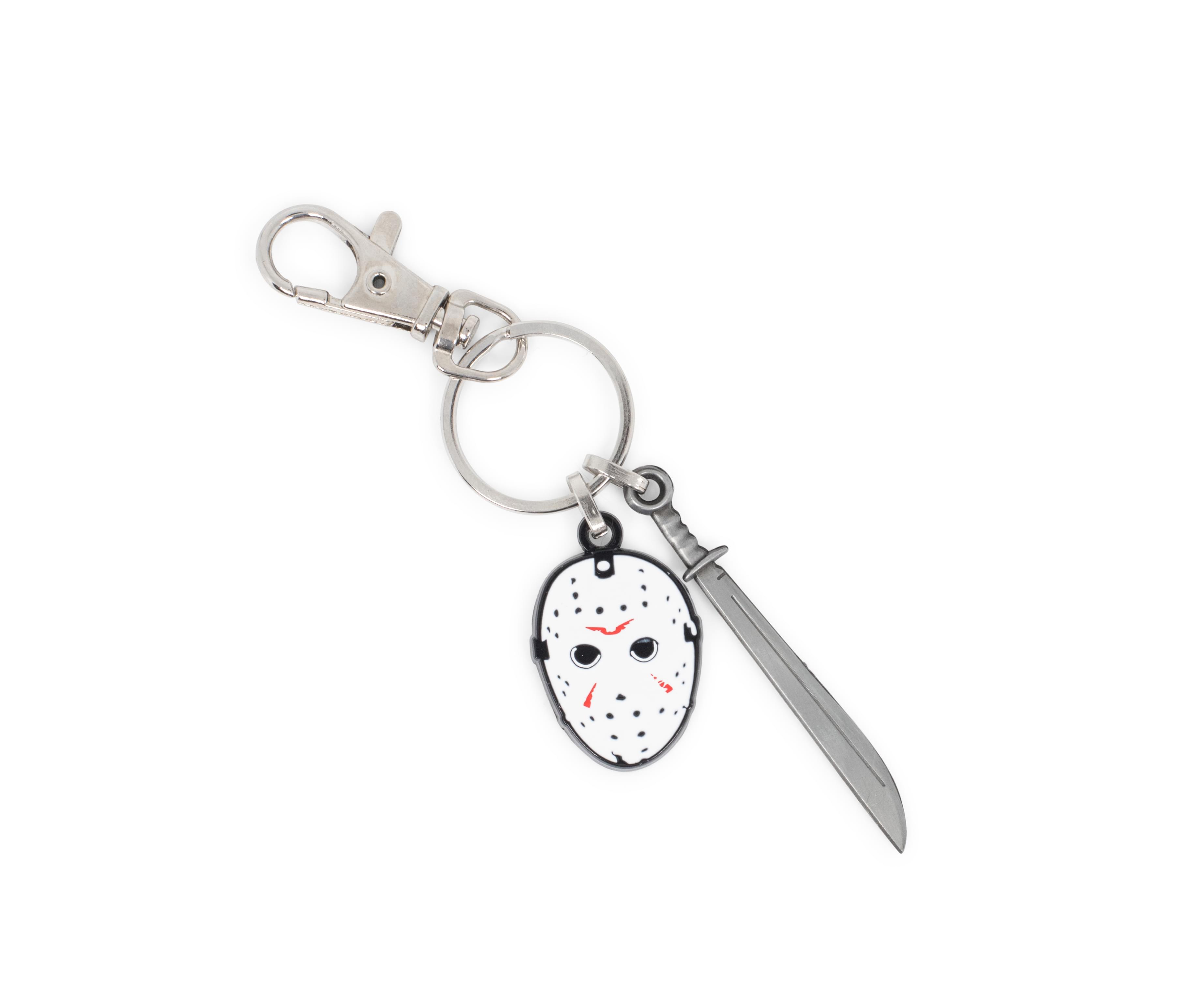 Alt View 1. SalesOne LLC - Friday The 13th Mask & Machete Sword Heavy Duty Metal Car & Backpack Keychain - Silver.