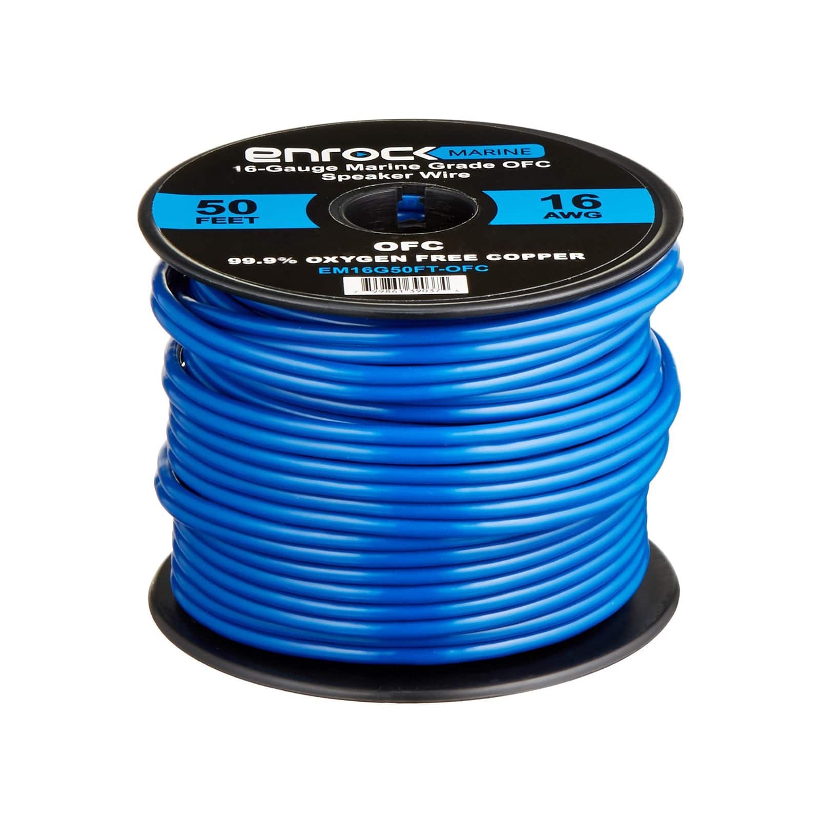 Enrock Marine - Enrock 50 Feet 16 Gauge Marine Grade (OFC) Speaker Wire - Blue