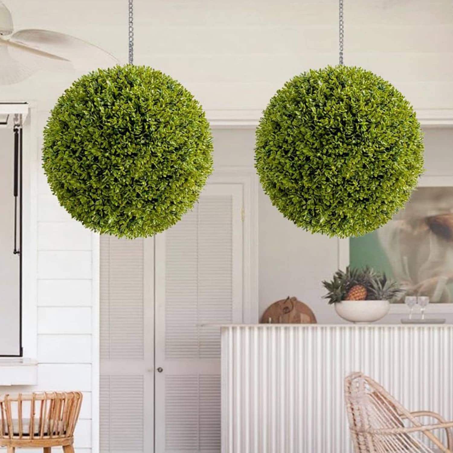 Acekool - 4 pcs 11.8 inch Decorative Artificial Plant Topiary Boxwood Balls for Home Decor, Wedding, Mi Zilan