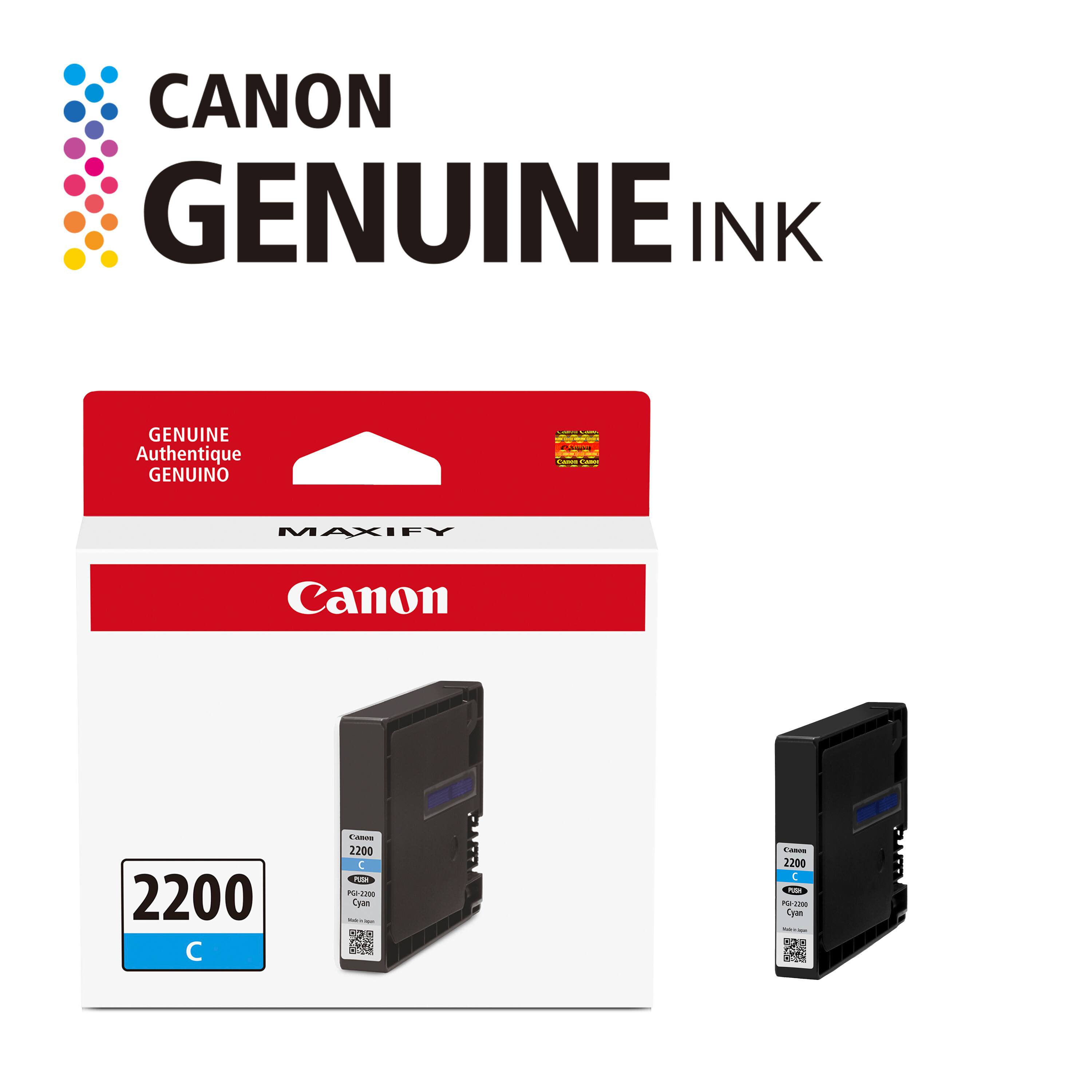 CANON GENUINE INK  
GENUINE Authentique GENUINO  
MAXIFY  
Canon 2200 C  
Cyan