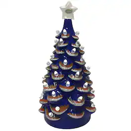 Santa's Workshop - Blue/ Florida Gators 14'' Ceramic Tree - Orange