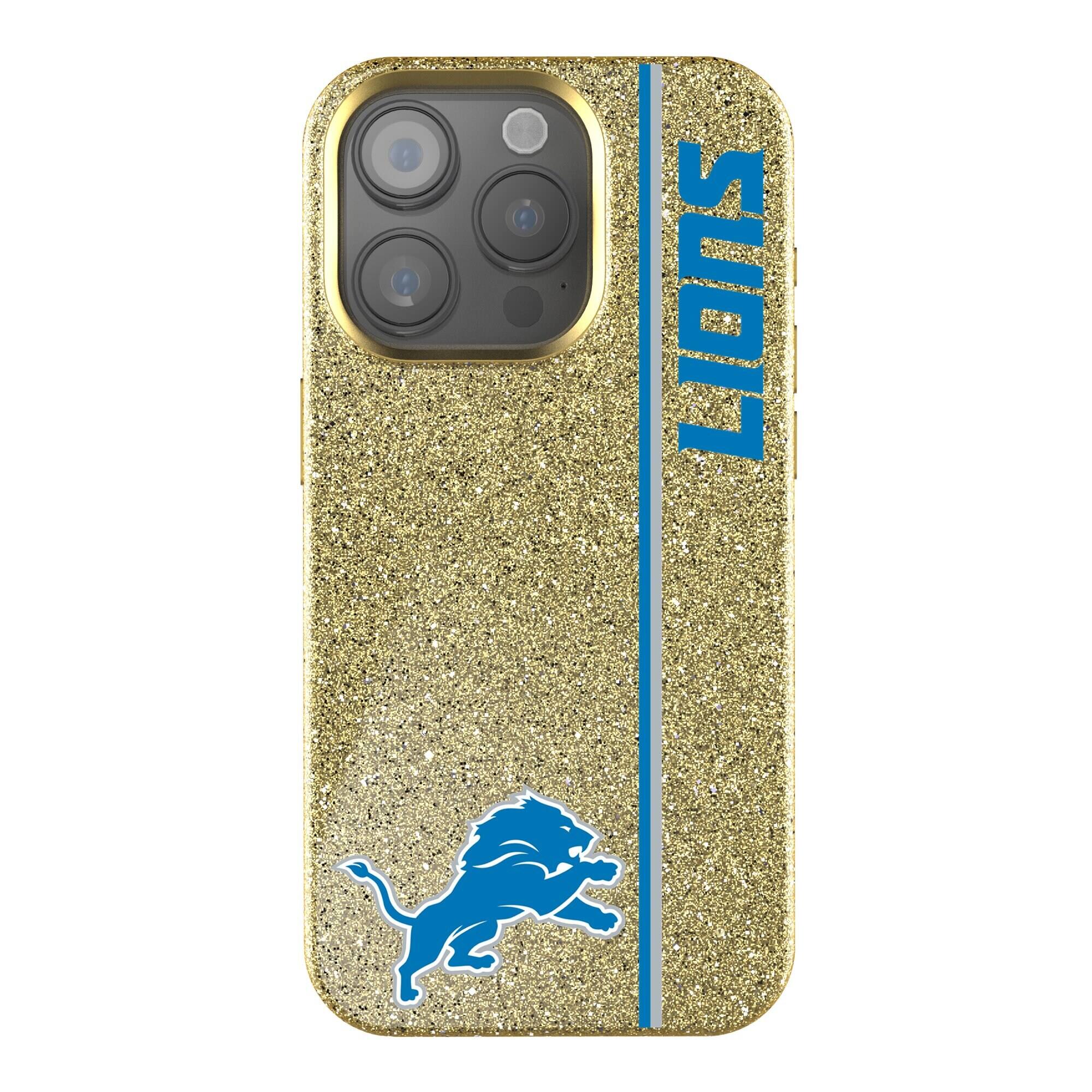 Front. Keyscaper - Detroit Lions iPhone Bling Case - 14 - Gold.