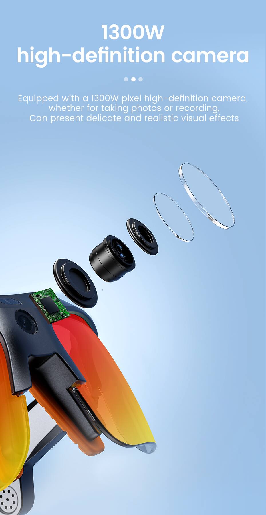 1300W high-definition camera

Equipped with a 1300W pixel high-definition camera, whether for taking photos or recording, can present delicate and realistic visual effects