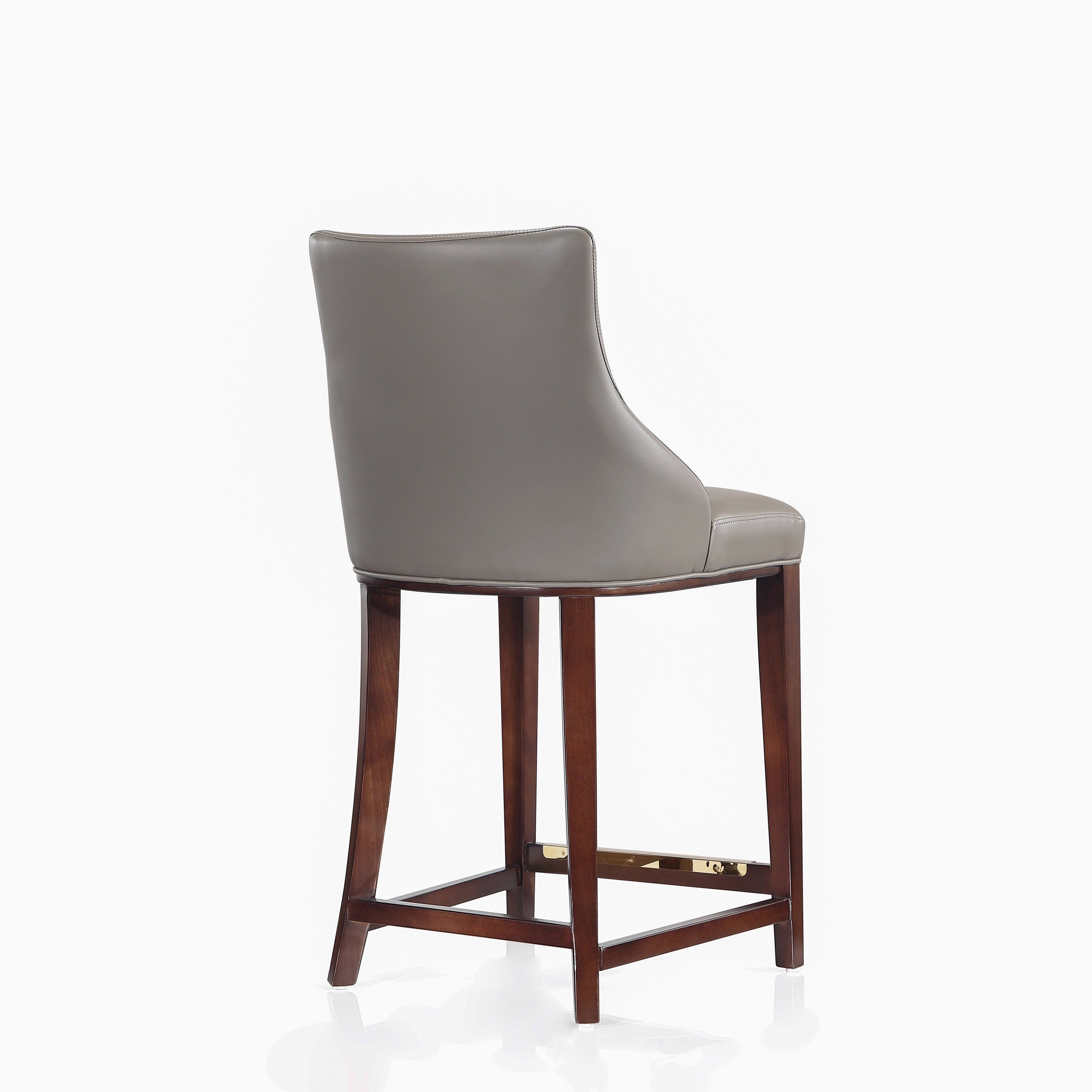 Alt View 3. Manhattan Comfort - Shubert Modern Wood Upholstered Counter Stool - Set of 2 - Dark Taupe.