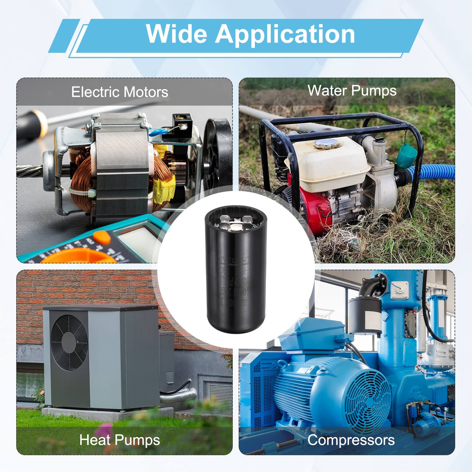 Wide Application

Electric Motors

Water Pumps

Heat Pumps

Compressors