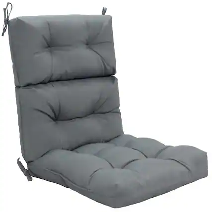 Front. Costway - Costway 22"x44" Back Chair Cushion Tufted Pillow Patio Seating Pad - Gray.