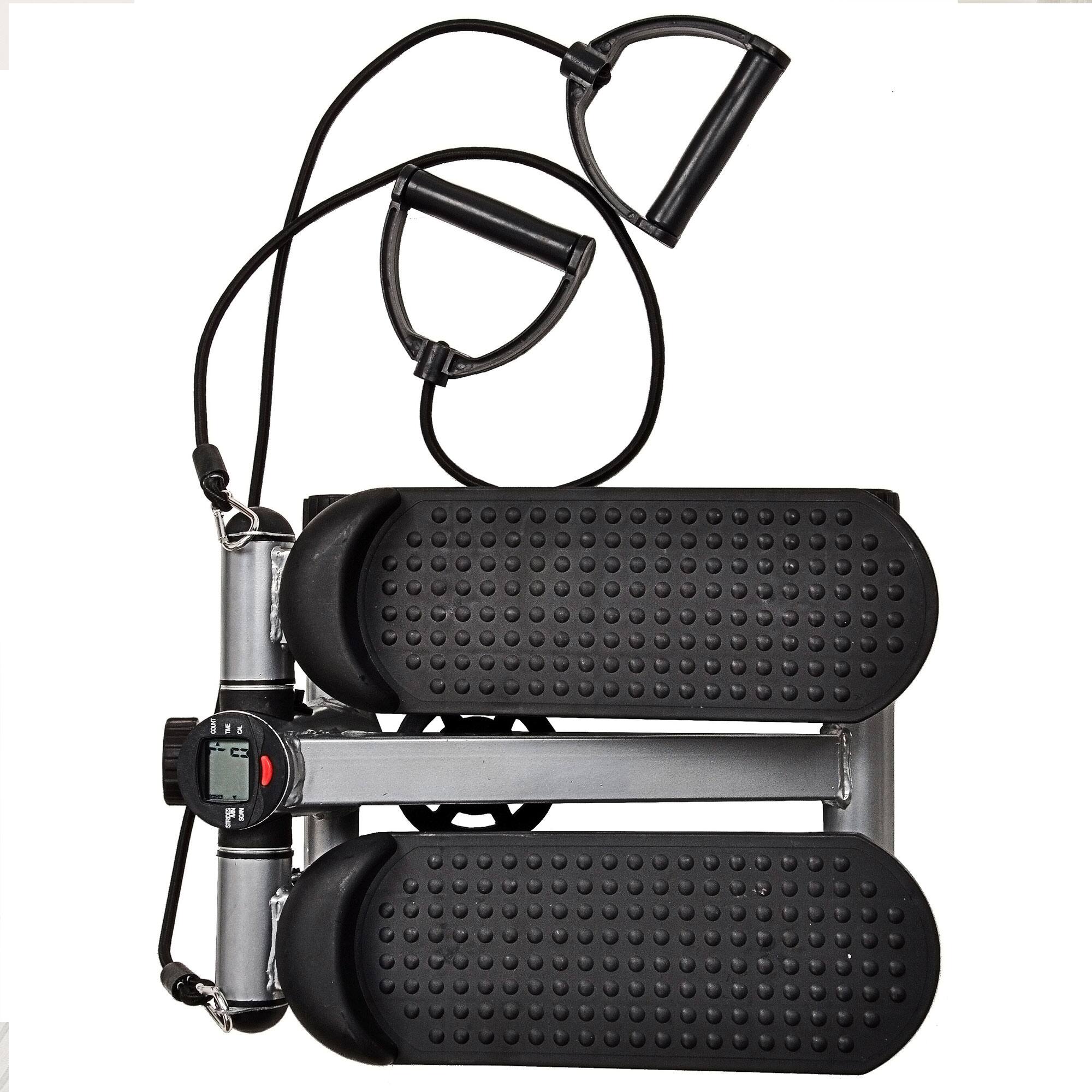 Alt View 5. BalanceFrom Fitness - BalanceFrom Fitness Adjustable Mini Stepper with LCD Monitor & Resistance Bands - Gray.