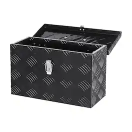 VEVOR - Heavy Duty Aluminum Truck Bed Tool Box, Stripes Plated Tool Box with Side Handle and Top Handle,16"x7.5"x10" - Black