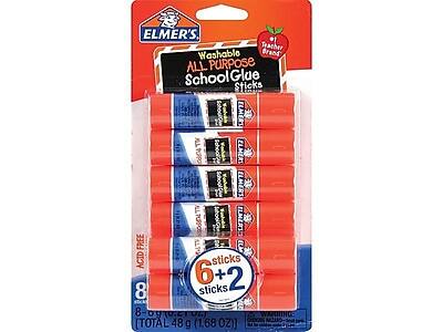 ELMER'S Teacher Washable ALL PURPOSE School Glue Sticks
6 + 2 sticks
ACID FREE
8 g (0.28 OZ) each
TOTAL 48 g (1.68 OZ)
WARNING: CHOKING HAZARD - Small parts. Not for children under 3 years.