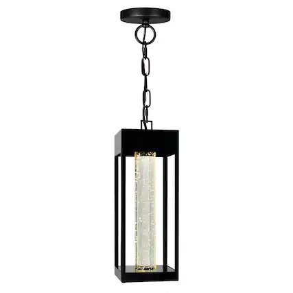 Front. CWI Lighting - Rochester LED Integrated Black Outdoor Ceiling Light - Black.