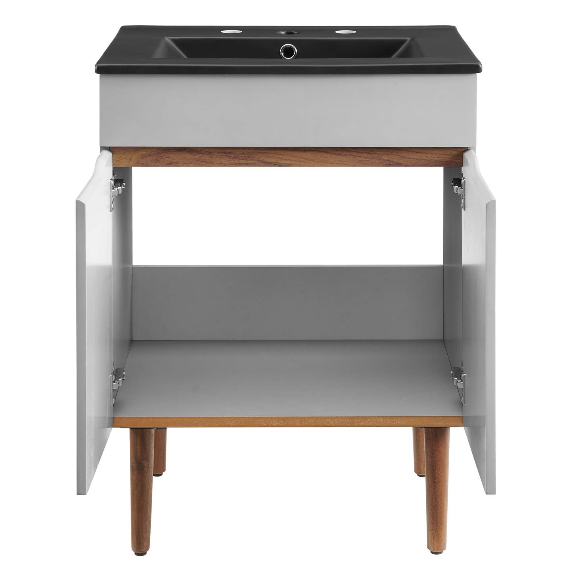Alt View 3. Modway - Harvest Bathroom Vanity Basin Included - Gray Black.