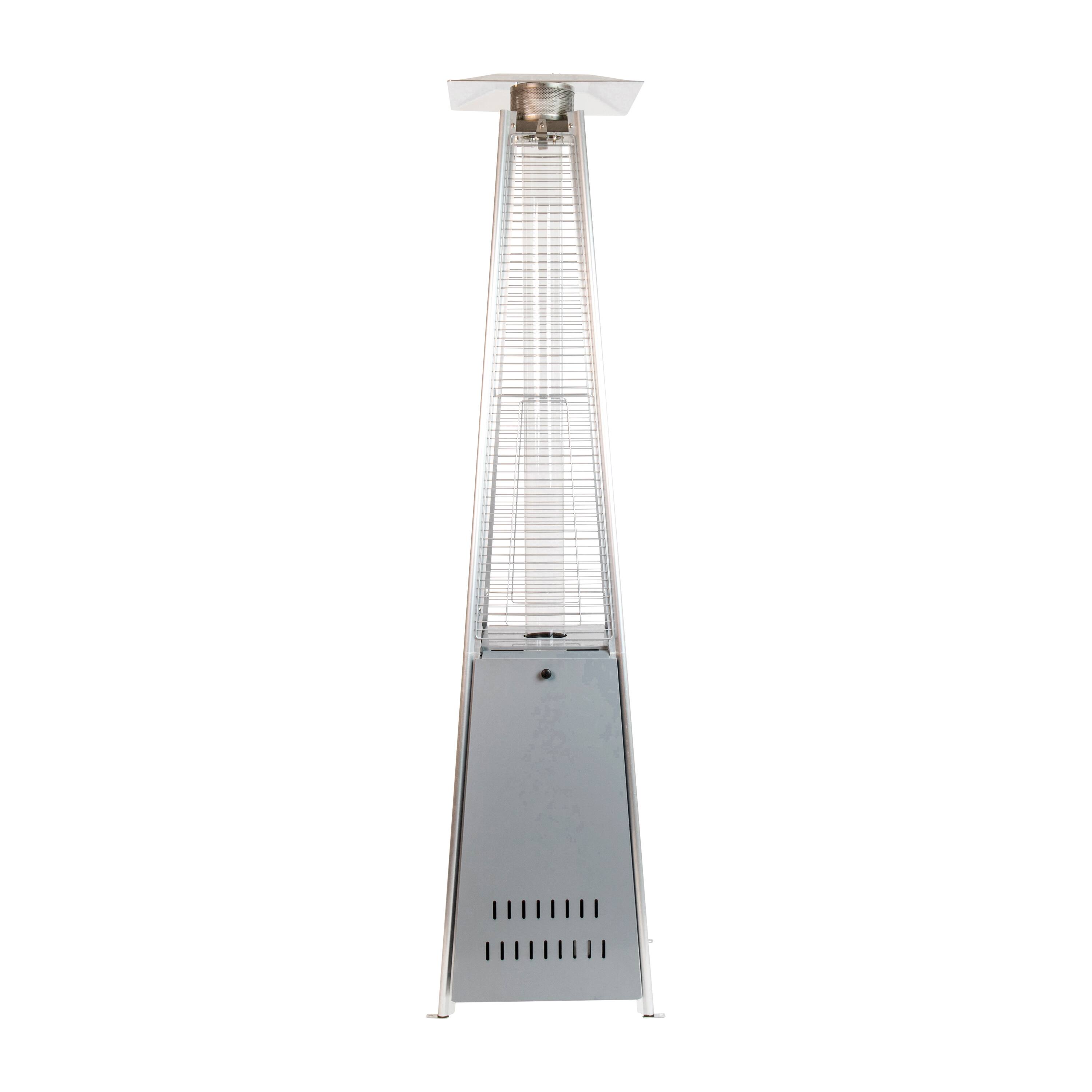 Alt View 7. Emma + Oliver - Outdoor Patio Heater - 7.5 Feet Round Steel Patio Heater - 42,000 BTU's - Silver.