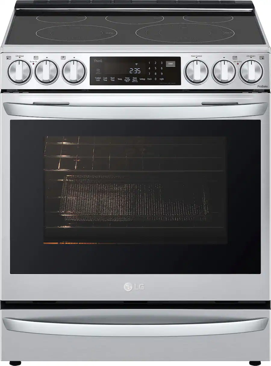 LG 30 in Wide 6.3 Cu. Ft. Smart Slide In True Convection Range with 5 ...