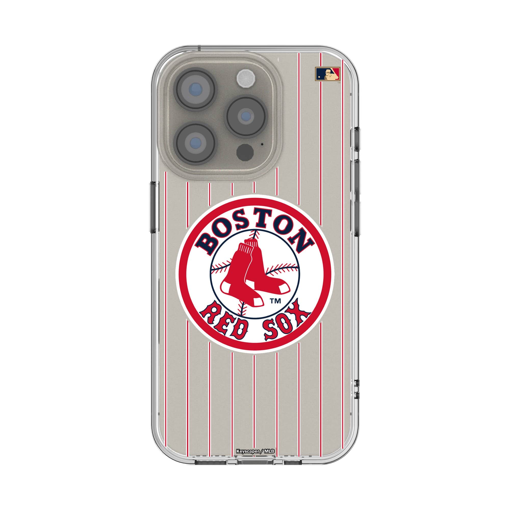 Keyscaper - MLB - Boston Red Sox - 1976-2008 Cooperstown Pinstripe iPhone Clear Case - 16 - Multicolor