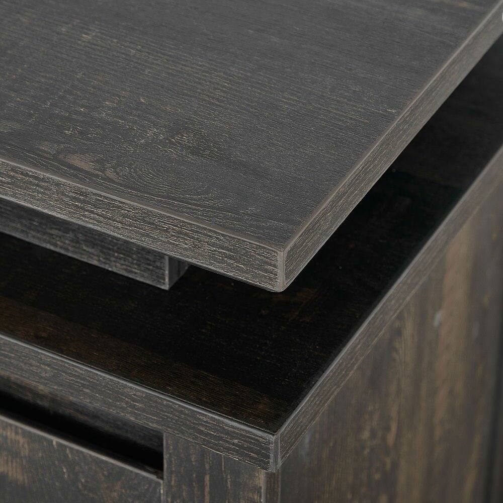 Alt View 6. Kadyn - Kadyn Console Table with LED Light, Wooden Storage Cabinet with Drawers and Doors for Entryway, Dark Wood Grain - Gray.